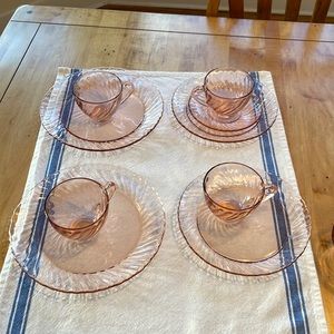 Arcoroc France Pink Rosaline Glass Dinneware